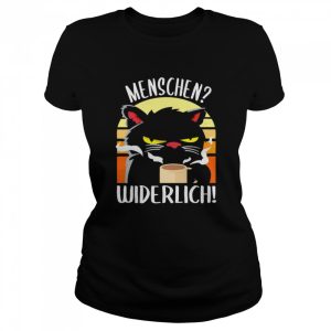 Black Cat Drink Coffee Menschen Widerlich Vintage Shirt 2