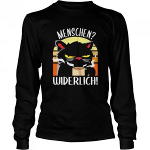 Black Cat Drink Coffee Menschen Widerlich Vintage Shirt 3