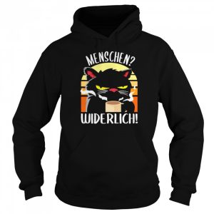 Black Cat Drink Coffee Menschen Widerlich Vintage Shirt 5