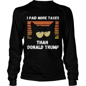 Black Cat I Paid More Taxes Than Donald Trump2020 Debate Vintage shirt