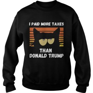 Black Cat I Paid More Taxes Than Donald Trump2020 Debate Vintage shirt 3