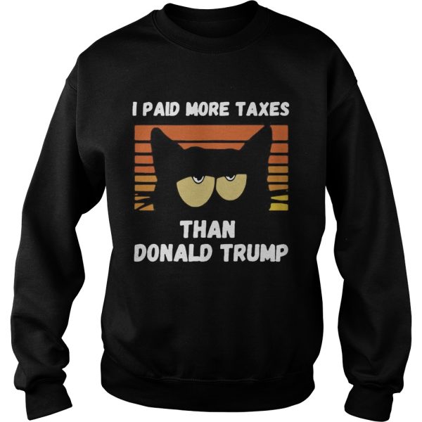 Black Cat I Paid More Taxes Than Donald Trump2020 Debate Vintage shirt