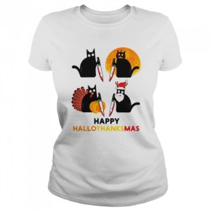 Black Cat Murder Halloween Thanksgiving Christmas Holidays shirt 2