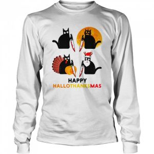 Black Cat Murder Halloween Thanksgiving Christmas Holidays shirt 3