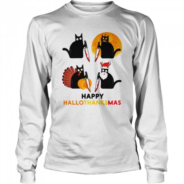 Black Cat Murder Halloween Thanksgiving Christmas Holidays shirt