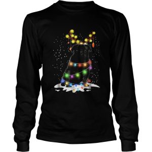 Black Pug Blinker Dog Christmas Light shirt