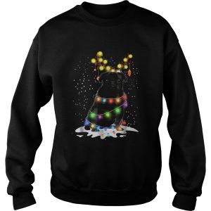 Black Pug Blinker Dog Christmas Light shirt 3