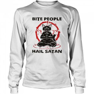 Black cat bite people hail satan shirt 1