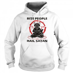 Black cat bite people hail satan shirt 3