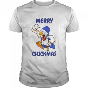 Blue Art Santa Hat Xmas Chicken shirt 1