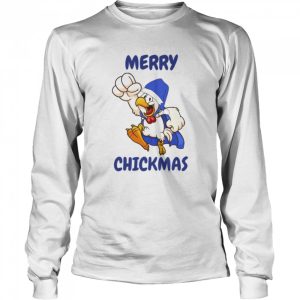 Blue Art Santa Hat Xmas Chicken shirt 3