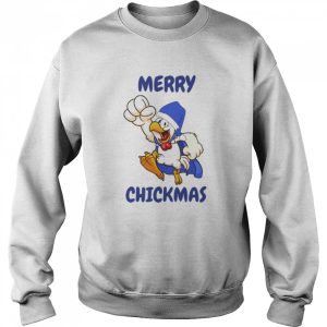 Blue Art Santa Hat Xmas Chicken shirt 4