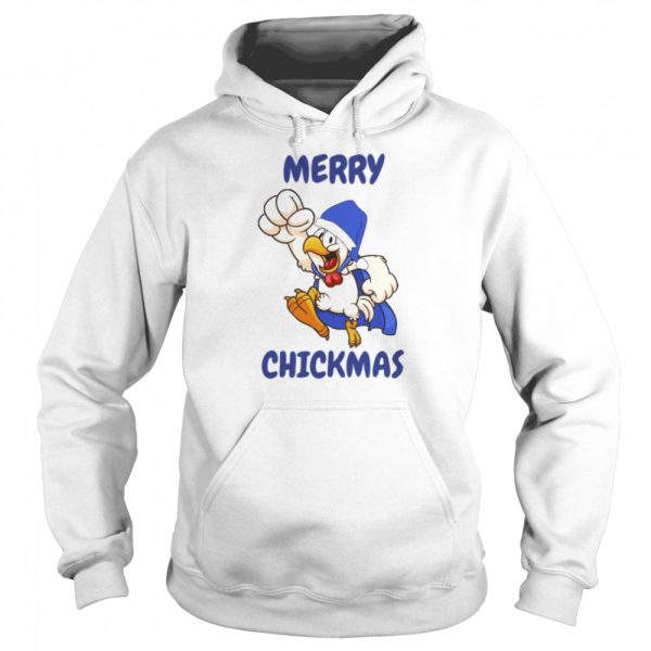 Blue Art Santa Hat Xmas Chicken shirt