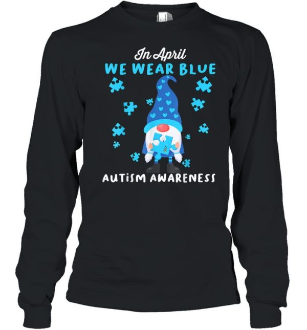 Blue Gnomes In April We Wear Blue Autism Awareness Month Shirt