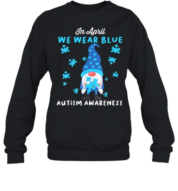 Blue Gnomes In April We Wear Blue Autism Awareness Month Shirt