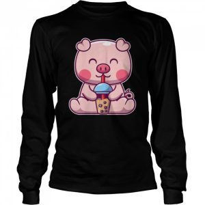 Boba Tea Pig Kawaii Japanese Anime Shirt 3