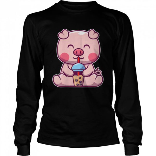 Boba Tea Pig Kawaii Japanese Anime Shirt