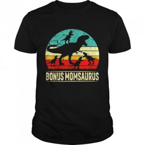 Bonus Mom Dinosaur T Rex Bonus Momsaurus 4 Family Shirt