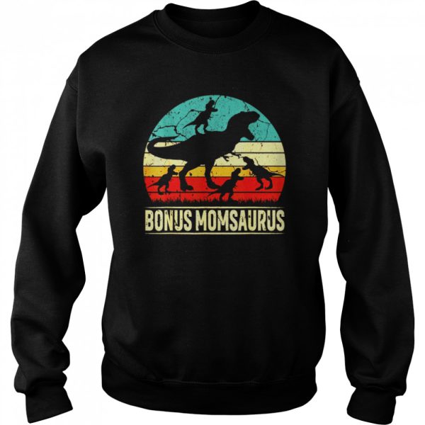 Bonus Mom Dinosaur T Rex Bonus Momsaurus 4 Family Shirt