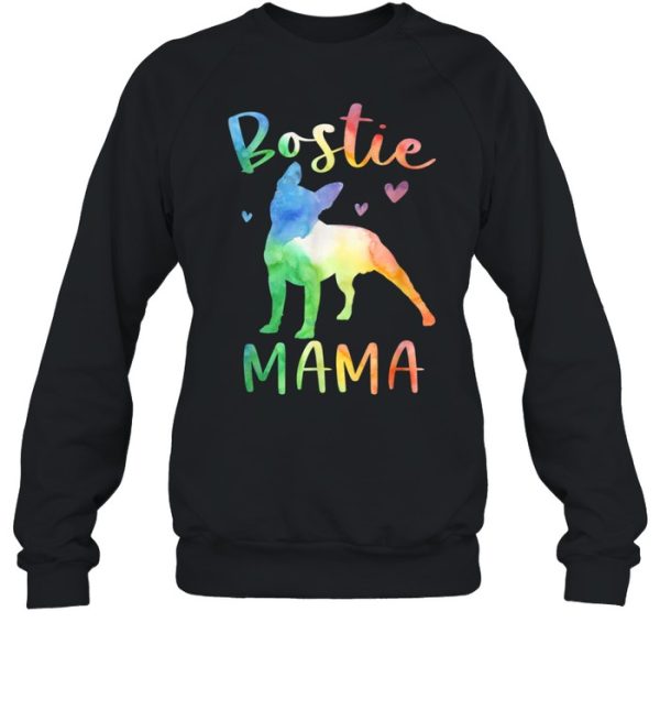 Bostie Mama Colorful Boston Terrier Dog Mom shirt