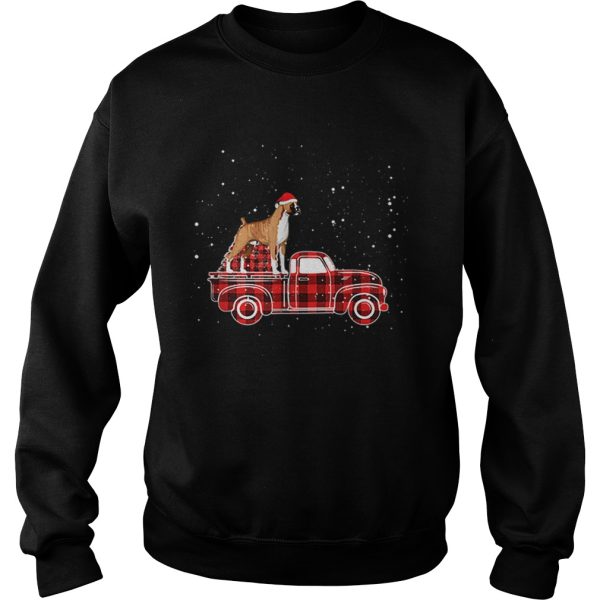 Boxer Buffalo Plaid Truck Xmas Boxer Christmas shirt