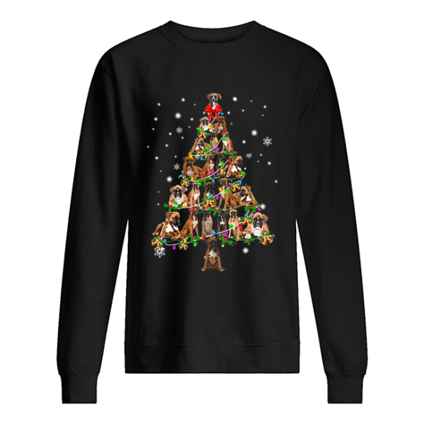 Boxer Christmas Tree Xmas shirt