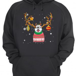 Bulldog Reindeer Christmas Holiday Funny T Shirt 3