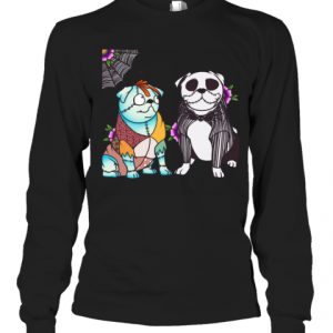 Bulldog Sally And Jack Skellington Halloween T Shirt 1