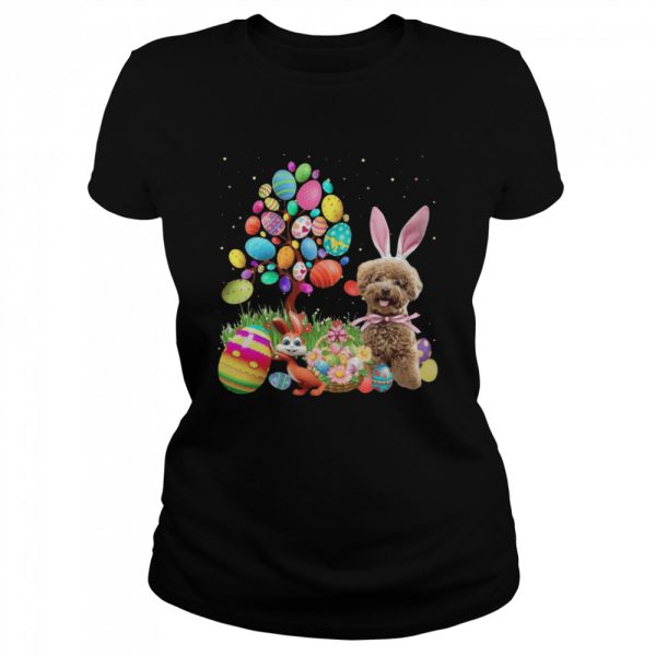 Bunny Poodle Dog And Bunny Happy Easter Eggs shirt