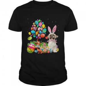 Bunny Shih Tzu Dog And Bunny Happy Easter Eggs shirt 1