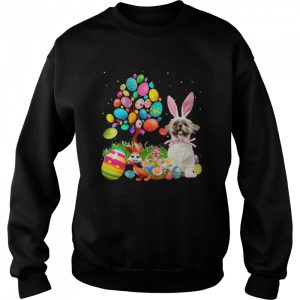 Bunny Shih Tzu Dog And Bunny Happy Easter Eggs shirt 4