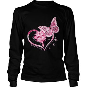 Butterflies heart faith hope love breast cancer awareness shirt 2