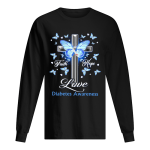 Butterfly Cross Faith Hope Love Diabetes Awareness Shirt