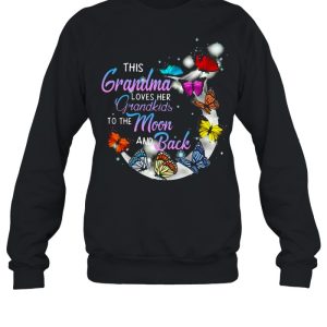 Butterfly This Grandma Loves Her Grandkids To The Moon And Back T shirt 1