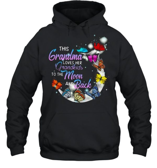 Butterfly This Grandma Loves Her Grandkids To The Moon And Back T-shirt