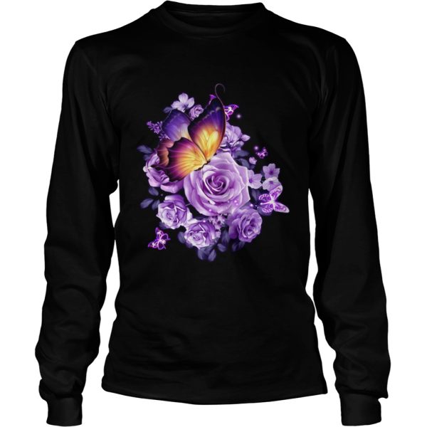 Butterfly purple rose shirt