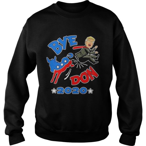 Bye Don 2020 democrat Donkey kick Donald Trump out cartoon shirt