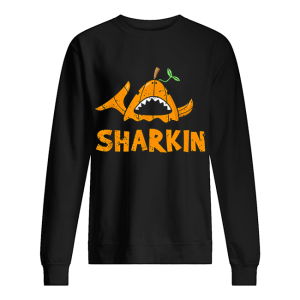 Cartoon Halloween Shark Sharkin Pumpkin Joke shirt 2