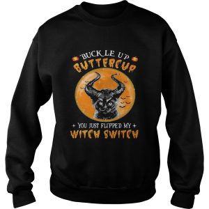 Cat Buckle Up Buttercup You Just Flipped My Witch Switch Moon shirt 2