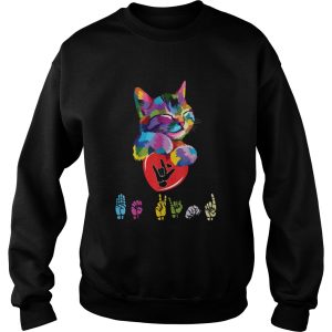 Cat Colorful Hug Be Kind shirt 3