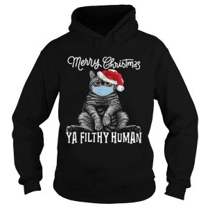 Cat Face Mask Merry Christmas Ya Filthy Human shirt 1