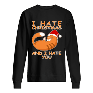 Cat I hate Christmas and I hate you shirt 2