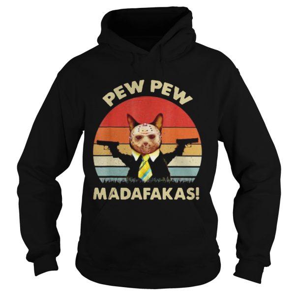 Cat Jason Voorhees Pew Pew Madafakas Vintage Retro shirt