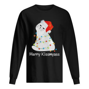 Cat Merry Kissmyass Christmas Light shirt 1