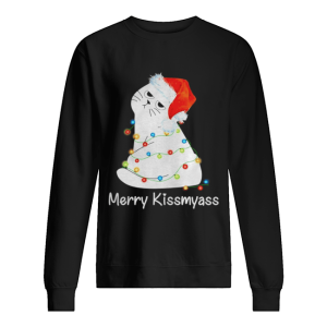 Cat Merry Kissmyass Christmas Light shirt 2