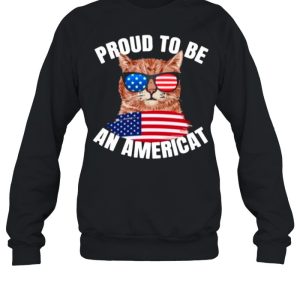 Cat Proud To Be An Americat Flag shirt