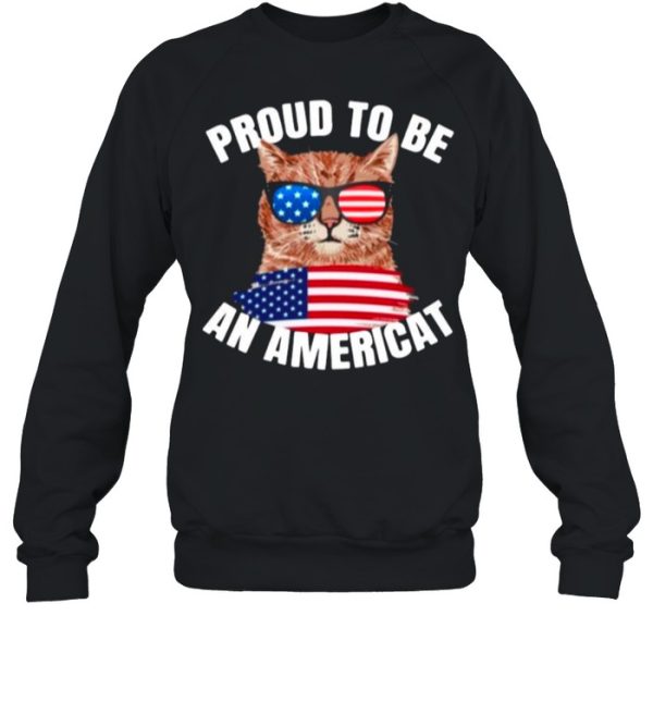 Cat Proud To Be An Americat Flag shirt