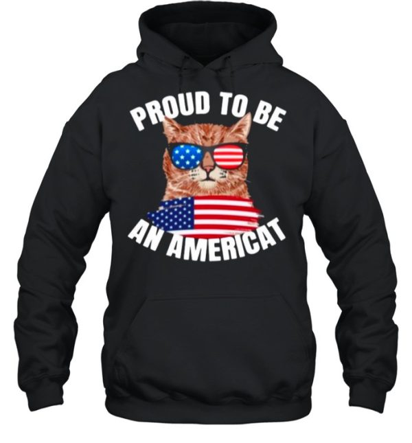 Cat Proud To Be An Americat Flag shirt