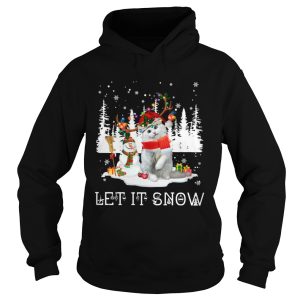 Cat Reindeer Snowman Merry Christmas Let It Snow shirt 1