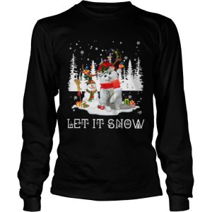 Cat Reindeer Snowman Merry Christmas Let It Snow shirt 2